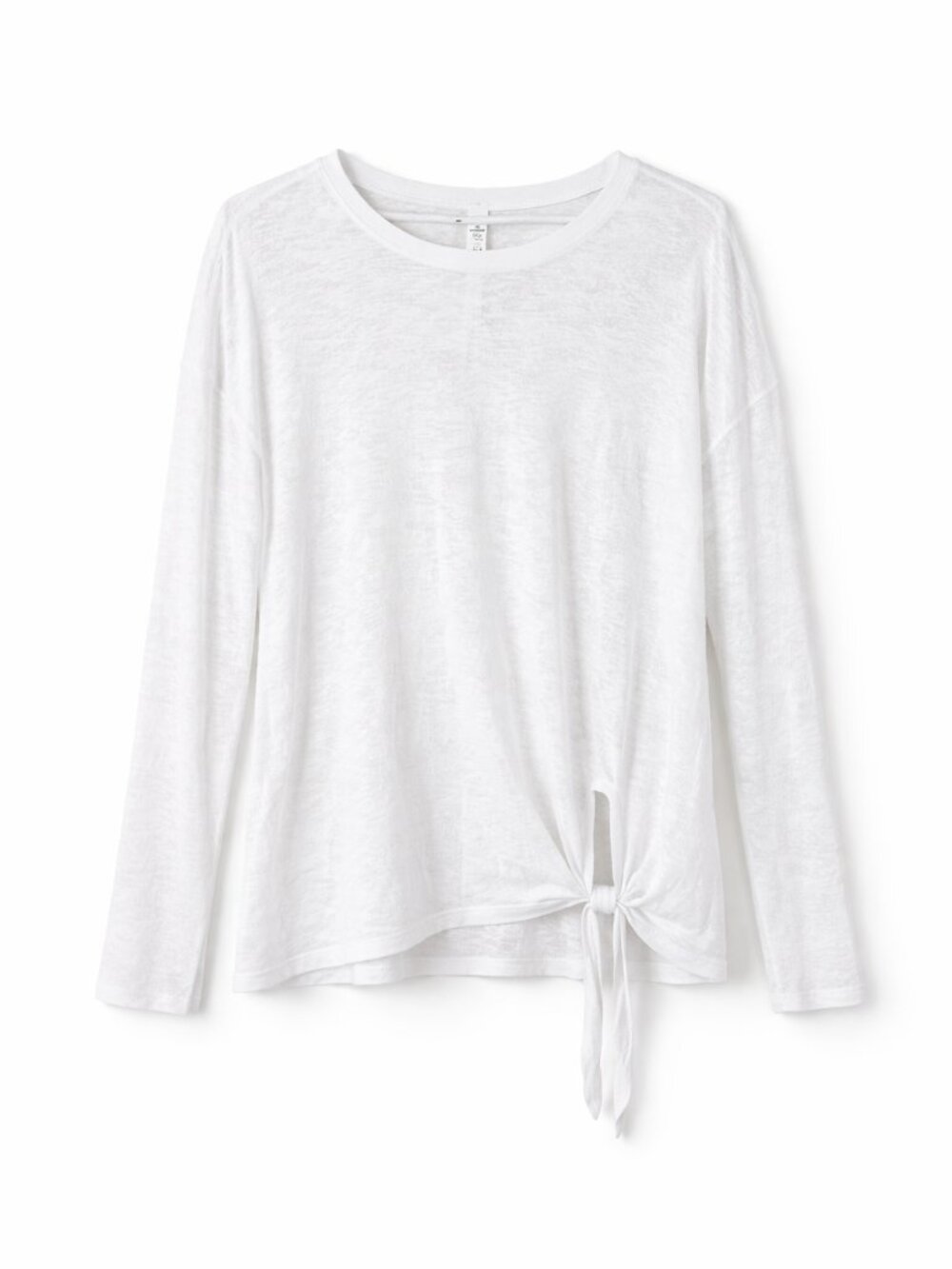 Lululemon White Long Sleeve Tie Hem Top Size 8 Lightweight